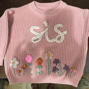 Hand made Pink Embroidered Sweater